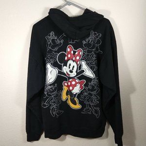 Disney Original Vintage Women's Minnie Zip Hooded Jacket Black Size L